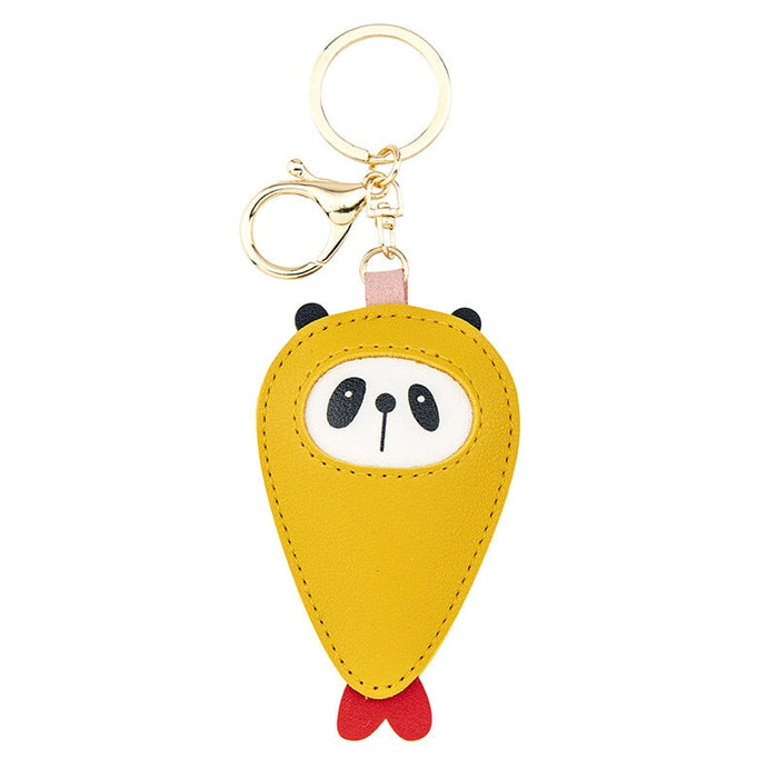 Wholesale red leather keychain JDC-KC-Bam008 Keychains 捌门 Tempura (yellow panda) Wholesale Jewelry JoyasDeChina Joyas De China