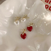 Wholesale red love pearl earrings JDC-ES-MS165 Earrings JoyasDeChina Wholesale Jewelry JoyasDeChina Joyas De China