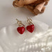 Wholesale red love pearl earrings JDC-ES-MS165 Earrings JoyasDeChina B red Wholesale Jewelry JoyasDeChina Joyas De China