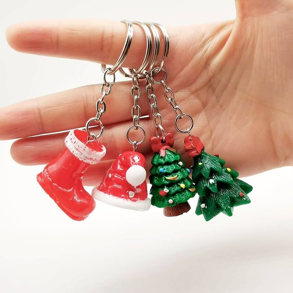 Bulk Jewelry Wholesale red metal Christmas keychain Santa JDC-KC-YY005 Wholesale factory from China YIWU China
