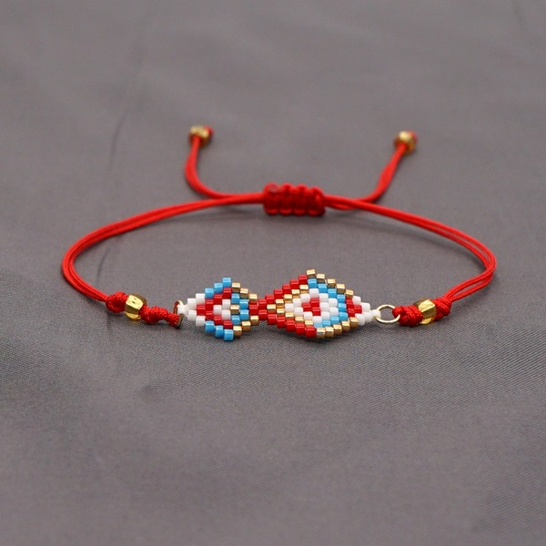 Bulk Jewelry Wholesale red Miyuki rice bead woven geometric shape color matching bracelet JDC-gbh385 Wholesale factory from China YIWU China