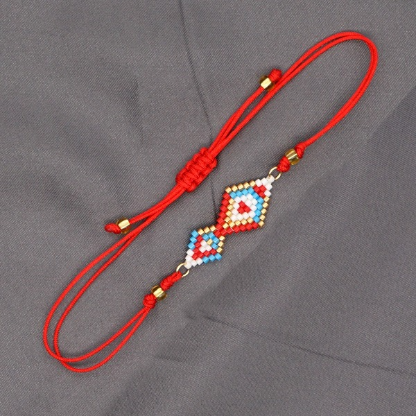 Bulk Jewelry Wholesale red Miyuki rice bead woven geometric shape color matching bracelet JDC-gbh385 Wholesale factory from China YIWU China
