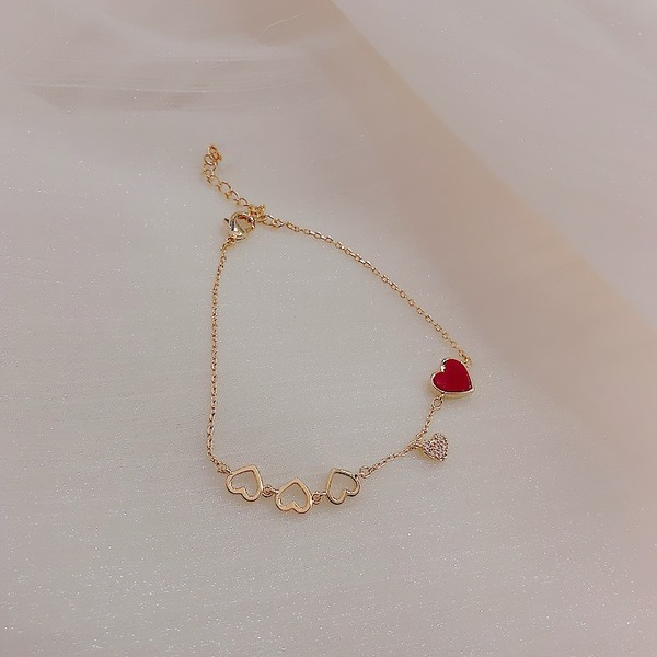 Bulk Jewelry Wholesale red peach heart bracelet JDC-BT-b023 Wholesale factory from China YIWU China