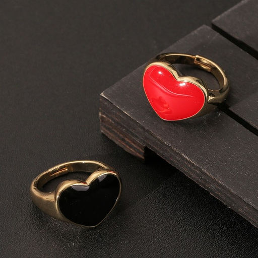Wholesale red peach heart copper Rings JDC-RS-HX132 Rings JoyasDeChina Wholesale Jewelry JoyasDeChina Joyas De China