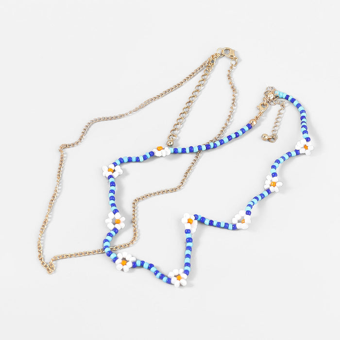 Wholesale red pearl necklace JDC-NE-JL198 Necklaces 氿乐 Blue Wholesale Jewelry JoyasDeChina Joyas De China
