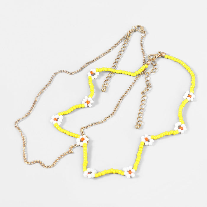 Wholesale red pearl necklace JDC-NE-JL198 Necklaces 氿乐 yellow Wholesale Jewelry JoyasDeChina Joyas De China