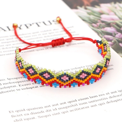 Bulk Jewelry Wholesale red pure hand-made woven geometric eye bracelet JDC-gbh331 Wholesale factory from China YIWU China