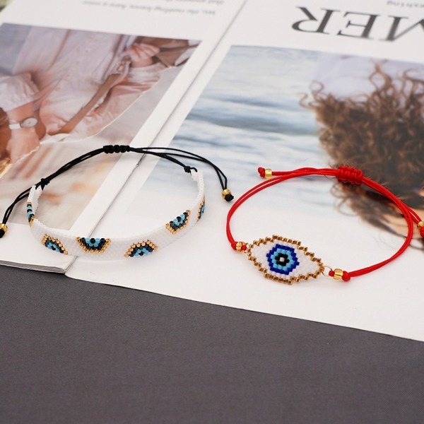 Bulk Jewelry Wholesale red pure hand-woven geometric lucky eye bracelet JDC-gbh277 Wholesale factory from China YIWU China