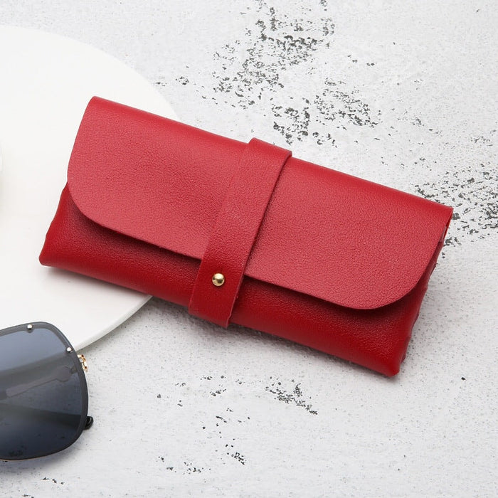 Wholesale red pvc leather glasses case JDC-GA-LinQ003 glasses accessories 玲青 Red 16.8*8*3.8 Wholesale Jewelry JoyasDeChina Joyas De China