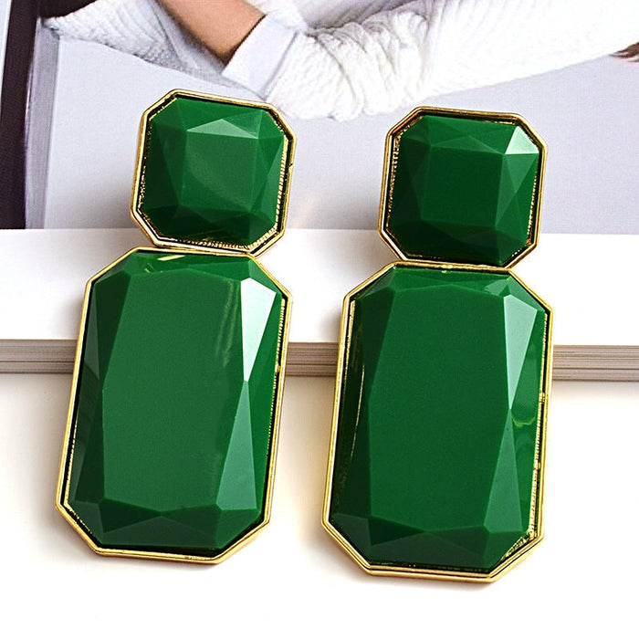 Wholesale red resin earrings JDC-ES-SK051 Earrings 深刻 Green Wholesale Jewelry JoyasDeChina Joyas De China