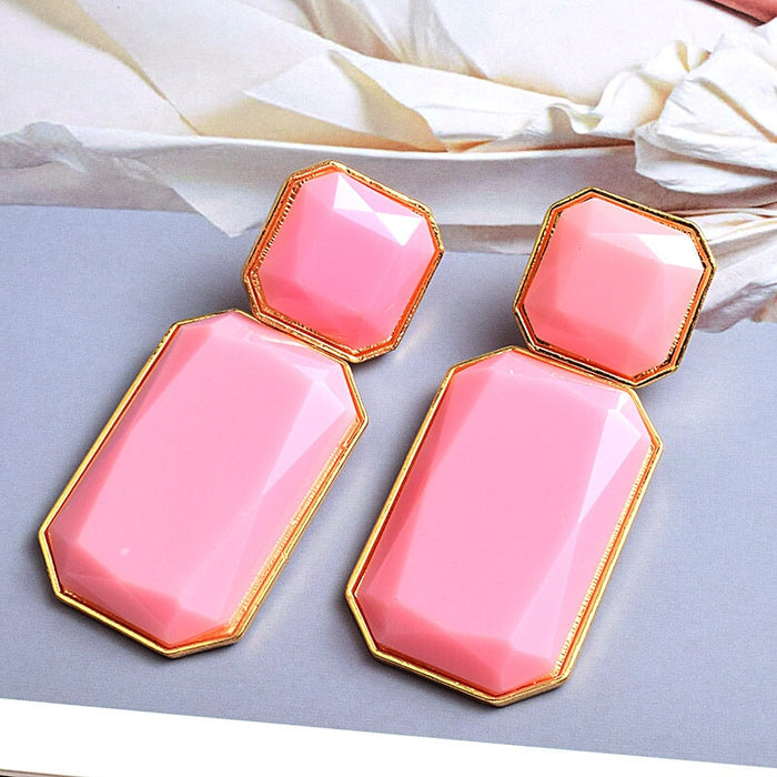 Wholesale red resin earrings JDC-ES-SK051 Earrings 深刻 Pink Wholesale Jewelry JoyasDeChina Joyas De China