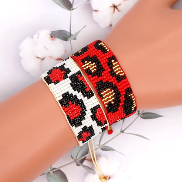 Bulk Jewelry Wholesale red retro national style woven leopard bracelet JDC-gbh328 Wholesale factory from China YIWU China