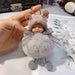 Wholesale red rex rabbit fur soft cute doll Pom Pom Keychain JDC-KC-LX046 Keychains 恋希 Single gray Wholesale Jewelry JoyasDeChina Joyas De China