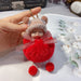Wholesale red rex rabbit fur soft cute doll Pom Pom Keychain JDC-KC-LX046 Keychains 恋希 Single red Wholesale Jewelry JoyasDeChina Joyas De China