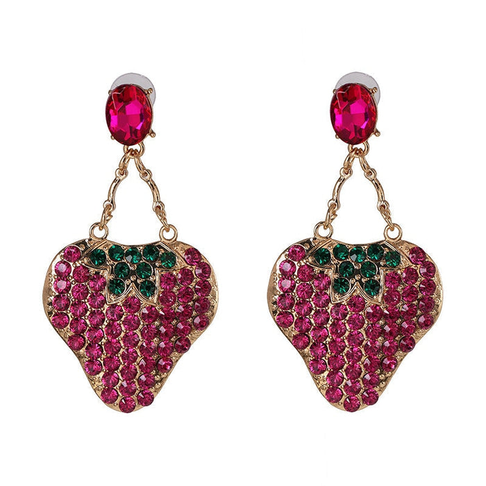 Wholesale red rhinestone earrings JDC-ES-JJ345 Earrings 聚嘉 Red Wholesale Jewelry JoyasDeChina Joyas De China