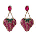Wholesale red rhinestone earrings JDC-ES-JJ345 Earrings 聚嘉 Violets Wholesale Jewelry JoyasDeChina Joyas De China