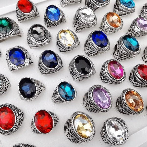 Wholesale Red Sapphire Electroplated Alloy Mixed Size Rings JDC-RS-Xuy027 Rings 旭颖 Wholesale Jewelry JoyasDeChina Joyas De China