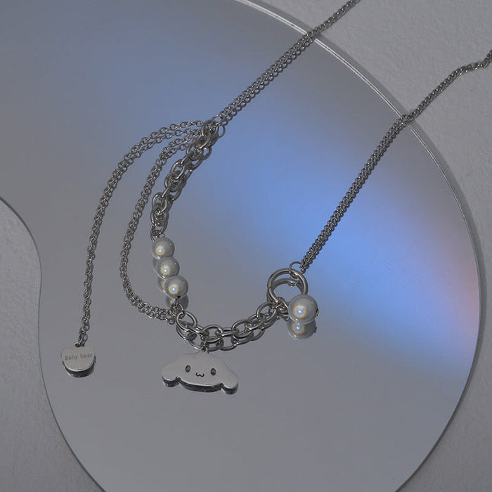Wholesale Reflective Pearl Stainless Steel Necklace JDC-NE-RXSFL011 Necklaces 尚芙乐 SN1566-gou Wholesale Jewelry JoyasDeChina Joyas De China