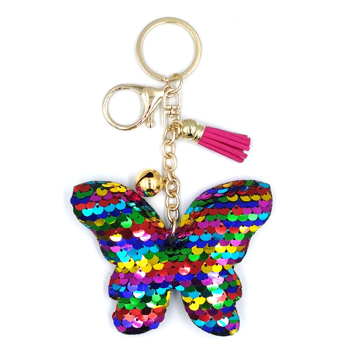 Wholesale reflective Sequin butterfly keychains JDC-KC-YD028 Keychains 帝雁 Color Wholesale Jewelry JoyasDeChina Joyas De China