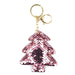 Wholesale reflective Sequin Christmas tree keychains JDC-KC-YD024 Keychains 帝雁 pink gold Wholesale Jewelry JoyasDeChina Joyas De China