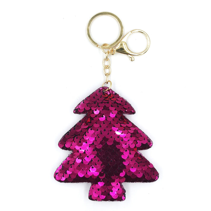 Wholesale reflective Sequin Christmas tree keychains JDC-KC-YD024 Keychains 帝雁 rose red gold Wholesale Jewelry JoyasDeChina Joyas De China