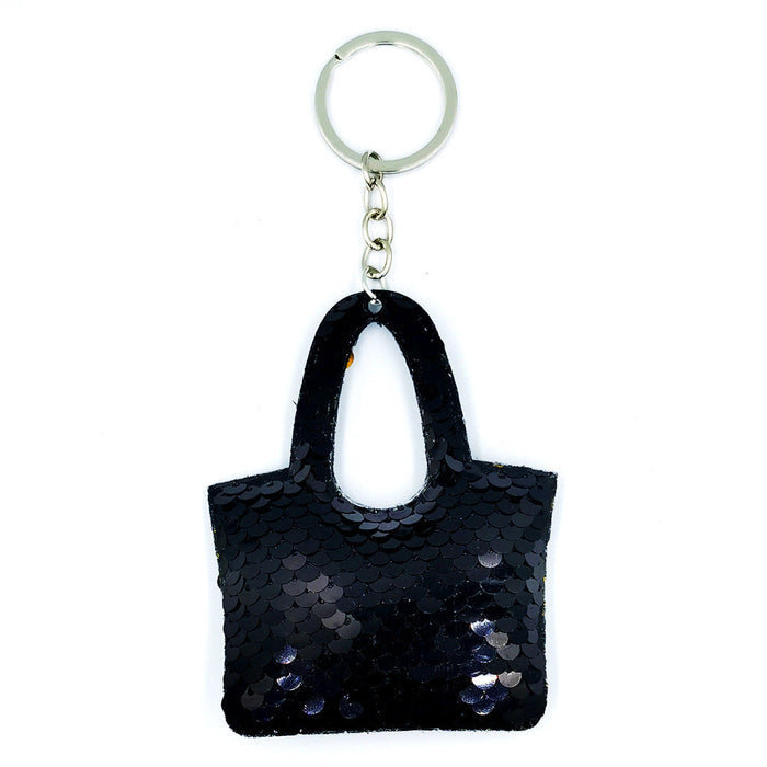 Wholesale reflective Sequin Handbag Keychains JDC-KC-YD034 Keychains 帝雁 black 9cm Wholesale Jewelry JoyasDeChina Joyas De China