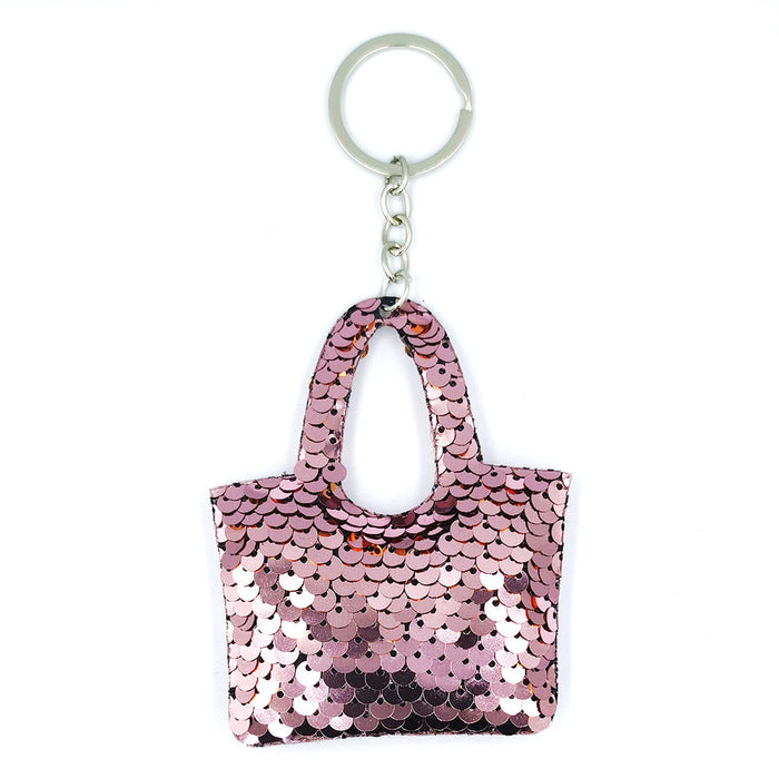 Wholesale reflective Sequin Handbag Keychains JDC-KC-YD034 Keychains 帝雁 pink 9cm Wholesale Jewelry JoyasDeChina Joyas De China