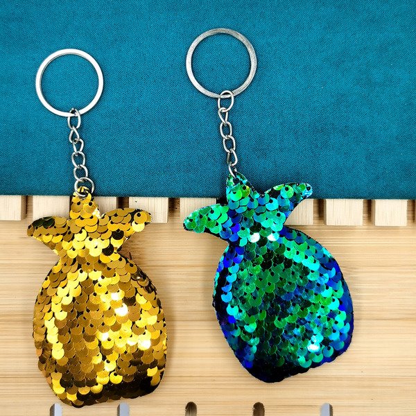 Wholesale reflective Sequin pineapple keychains JDC-KC-YD031 Keychains 帝雁 Wholesale Jewelry JoyasDeChina Joyas De China