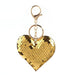 Wholesale Reflective Sequins Heart Keychain JDC-KC-PRY007 Keychains 彭日耀 gold Sequin Heart Wholesale Jewelry JoyasDeChina Joyas De China