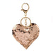 Wholesale Reflective Sequins Heart Keychain JDC-KC-PRY007 Keychains 彭日耀 light gold Sequin Heart Wholesale Jewelry JoyasDeChina Joyas De China
