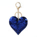 Wholesale Reflective Sequins Heart Keychain JDC-KC-PRY007 Keychains 彭日耀 royal blue Sequin Heart Wholesale Jewelry JoyasDeChina Joyas De China