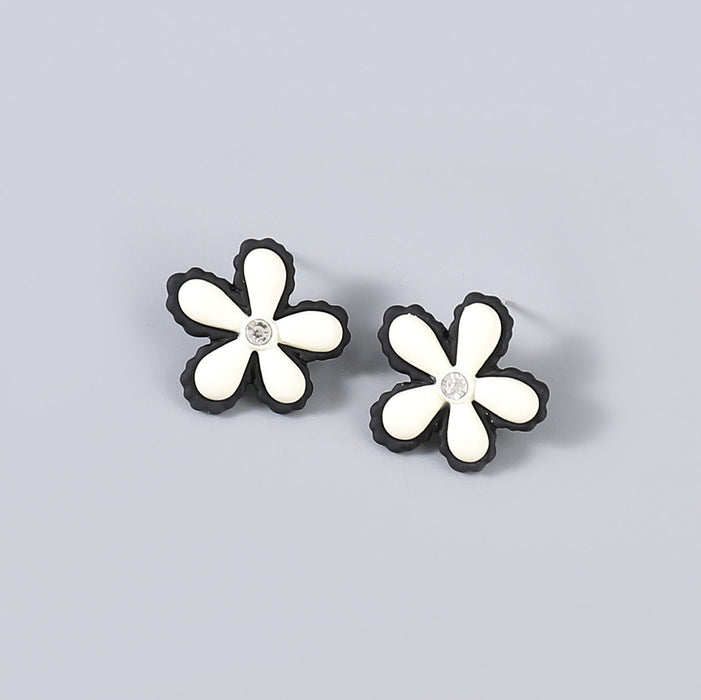 Wholesale Resin Acrylic Flower Earrings JDC-ES-JL846 Earrings 氿乐 white Wholesale Jewelry JoyasDeChina Joyas De China