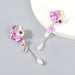 Wholesale resin acrylic flower imitation pearl alloy earrings JDC-ES-JL123 Earrings JoyasDeChina purple Wholesale Jewelry JoyasDeChina Joyas De China