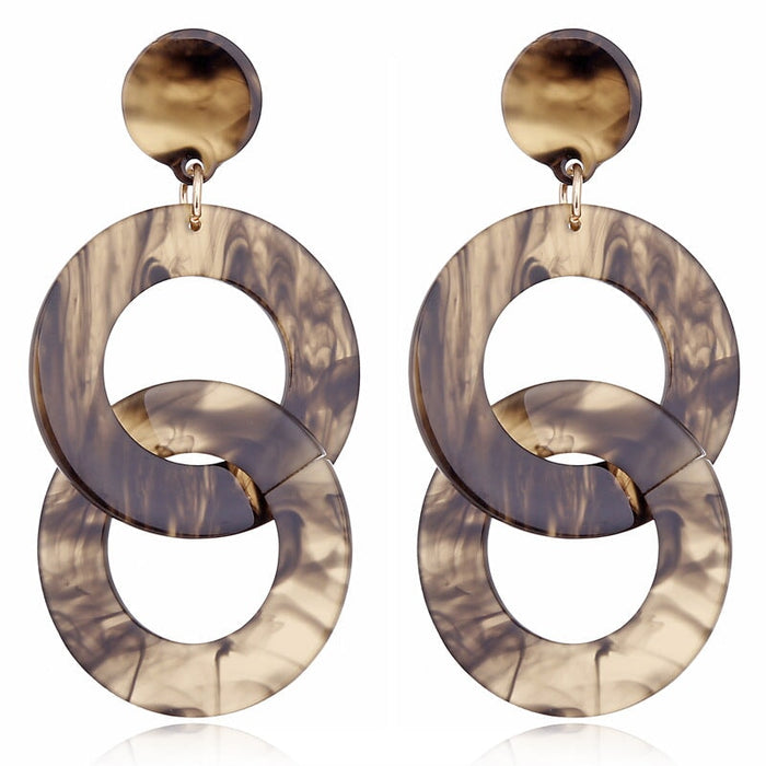Wholesale Resin Acrylic Hoop Chain Earrings JDC-ES-JuF001 Earrings 巨发 Wholesale Jewelry JoyasDeChina Joyas De China