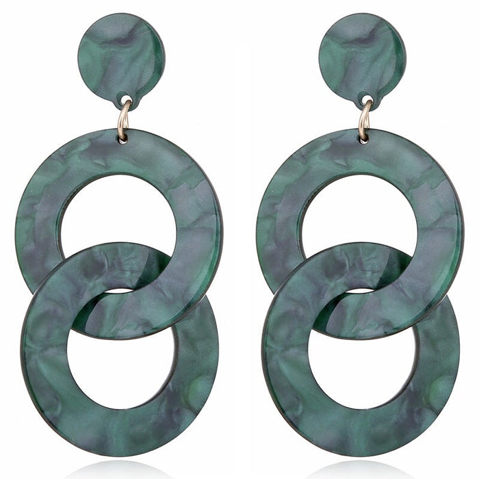 Wholesale Resin Acrylic Hoop Chain Earrings JDC-ES-JuF001 Earrings 巨发 Wholesale Jewelry JoyasDeChina Joyas De China