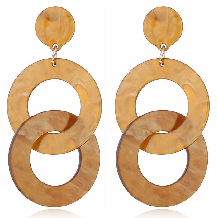 Wholesale Resin Acrylic Hoop Chain Earrings JDC-ES-JuF001 Earrings 巨发 1987 Wholesale Jewelry JoyasDeChina Joyas De China