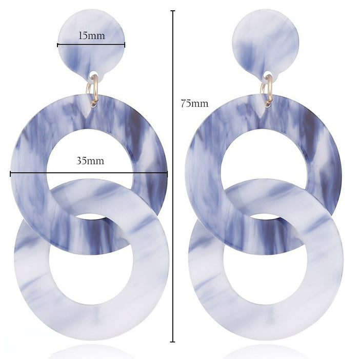 Wholesale Resin Acrylic Hoop Chain Earrings JDC-ES-JuF001 Earrings 巨发 Wholesale Jewelry JoyasDeChina Joyas De China