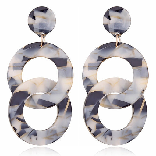 Wholesale Resin Acrylic Hoop Chain Earrings JDC-ES-JuF001 Earrings 巨发 Wholesale Jewelry JoyasDeChina Joyas De China
