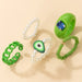 Wholesale Resin Avocado Pearl Ring Five Piece Set JDC-RS-C338 Rings 咏歌 Wholesale Jewelry JoyasDeChina Joyas De China