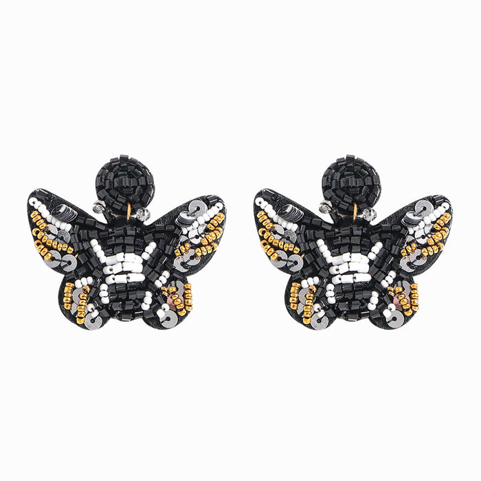 Wholesale Resin Bead Butterfly Earrings JDC-ES-JQ184 Earrings JoyasDeChina black Wholesale Jewelry JoyasDeChina Joyas De China