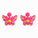 Wholesale Resin Bead Butterfly Earrings JDC-ES-JQ184 Earrings JoyasDeChina pink Wholesale Jewelry JoyasDeChina Joyas De China