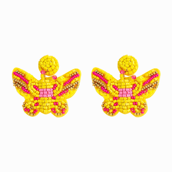 Wholesale Resin Bead Butterfly Earrings JDC-ES-JQ184 Earrings JoyasDeChina yellow Wholesale Jewelry JoyasDeChina Joyas De China