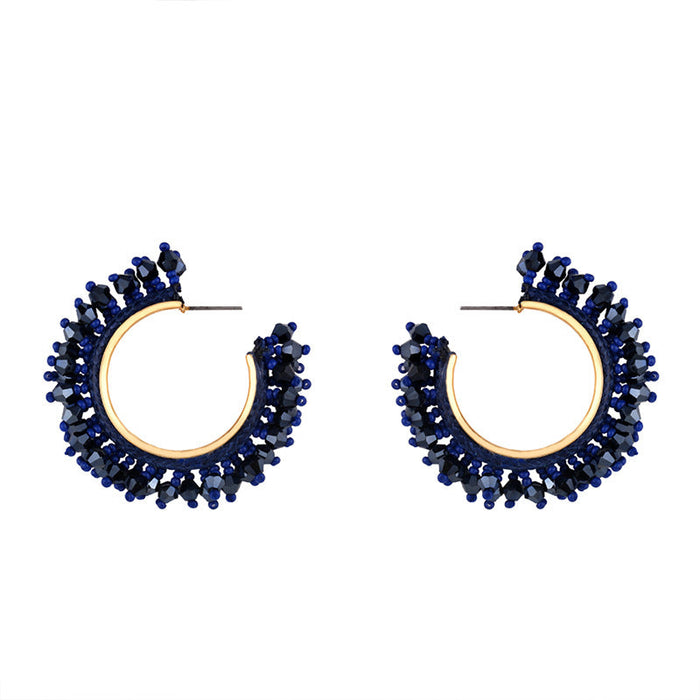 Wholesale resin C-shaped black Earrings JDC-ES-AS049 Earrings 翱?N blue Wholesale Jewelry JoyasDeChina Joyas De China