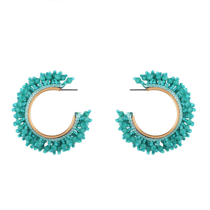 Wholesale resin C-shaped black Earrings JDC-ES-AS049 Earrings 翱?N green Wholesale Jewelry JoyasDeChina Joyas De China