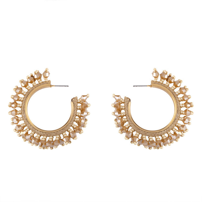 Wholesale resin C-shaped black Earrings JDC-ES-AS049 Earrings 翱?N rose golden Wholesale Jewelry JoyasDeChina Joyas De China
