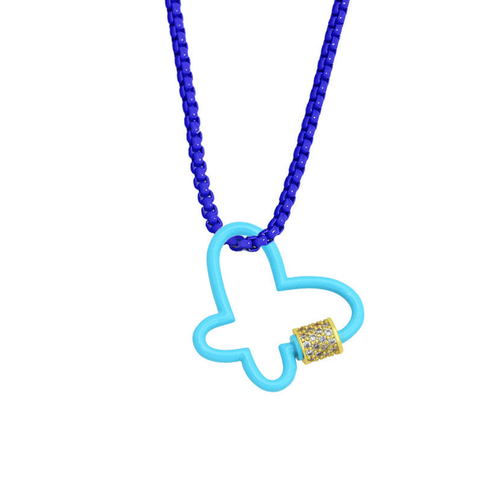 Wholesale resin candy color necklace JDC-NE-AS385 NECKLACE 翱昇 light blue Wholesale Jewelry JoyasDeChina Joyas De China