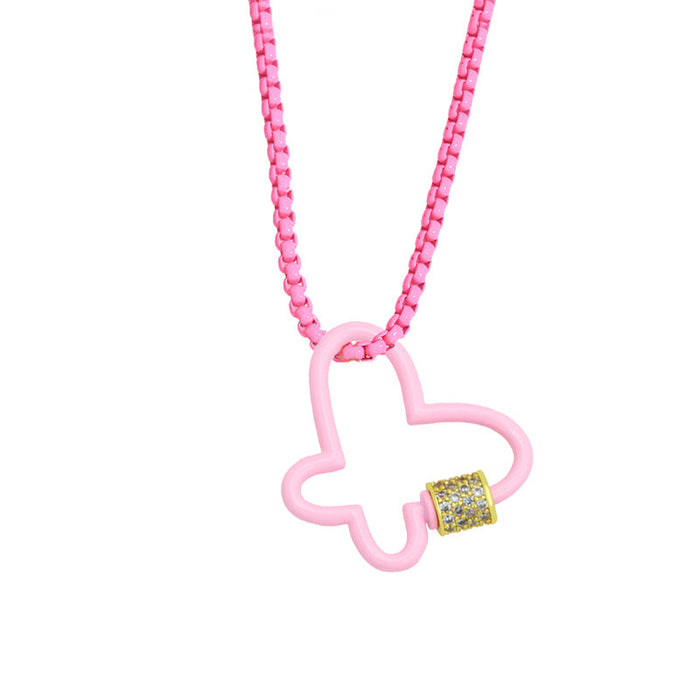 Wholesale resin candy color necklace JDC-NE-AS385 NECKLACE 翱昇 pink Wholesale Jewelry JoyasDeChina Joyas De China