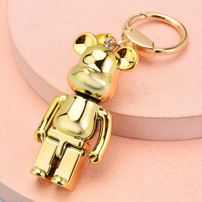 Wholesale resin cool violent bear keychain JDC-KC-WS087 Keychains 围颂 Gold (gold buckle) Wholesale Jewelry JoyasDeChina Joyas De China