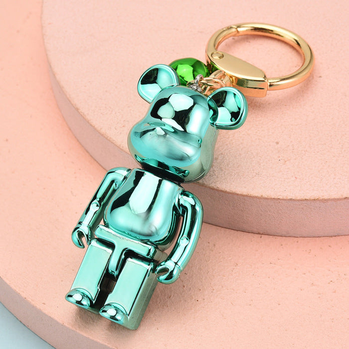 Wholesale resin cool violent bear keychain JDC-KC-WS087 Keychains 围颂 Green (gold buckle) Wholesale Jewelry JoyasDeChina Joyas De China