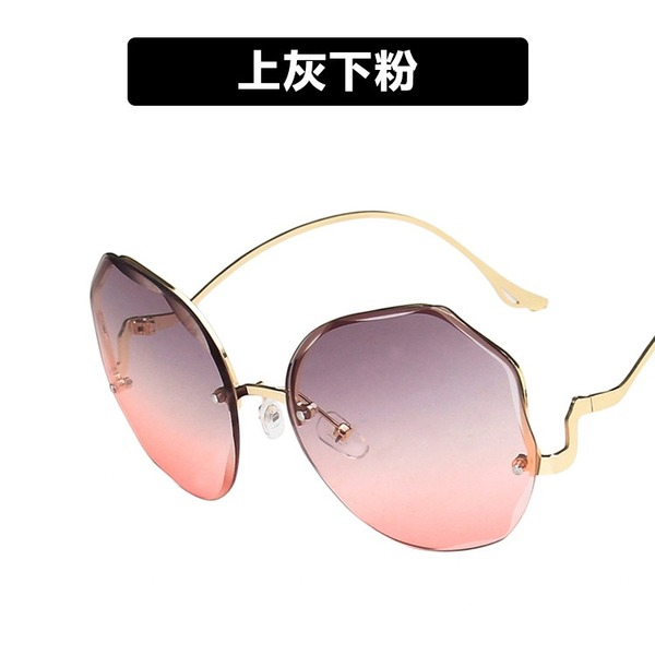 Bulk Jewelry Wholesale Resin Curved Leg Frameless Trimming Gradient UV Sunglasses JDC-SG-KD024 Wholesale factory from China YIWU China